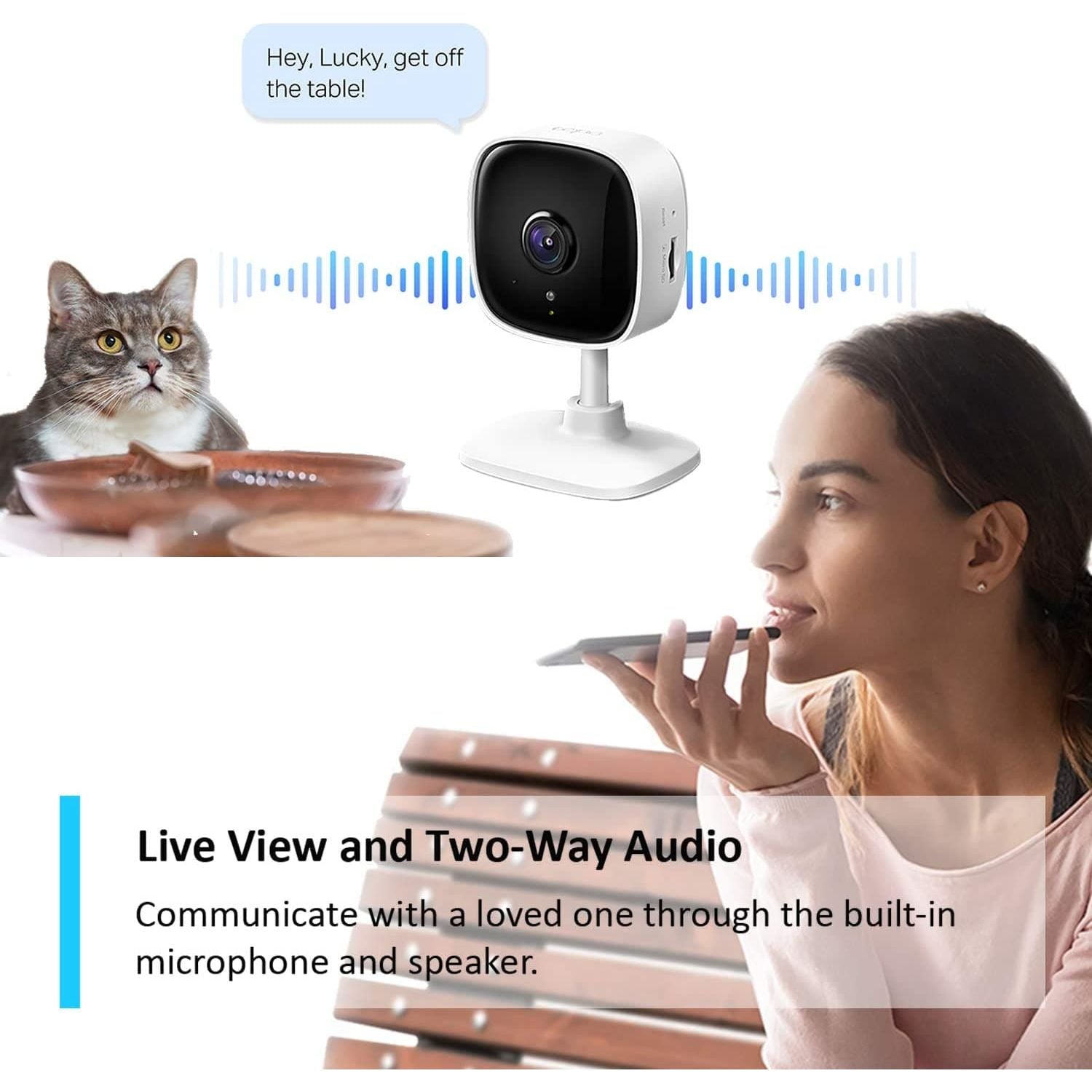 TP-Link,TP-Link Tapo Mini Smart Security Camera, Indoor CCTV, Works with Alexa & Google Home, No Hub Required, 1080p, 2-Way Audio, Night Vision, SD Storage, Device Sharing (Tapo C100) - Gadcet.com